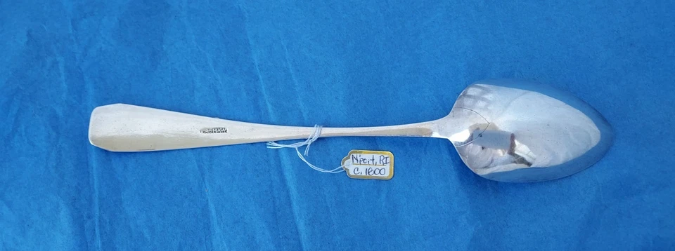 Fin del ataúd - Moneda del período de la República Temprana cucharada de plata: c. 1800 por I. A. Shaw Foto 2 de 4