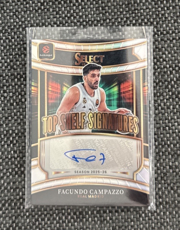 2025-26 Panini Select Euroleague Top Shelf Signatures Facundo Campazzo Auto /75