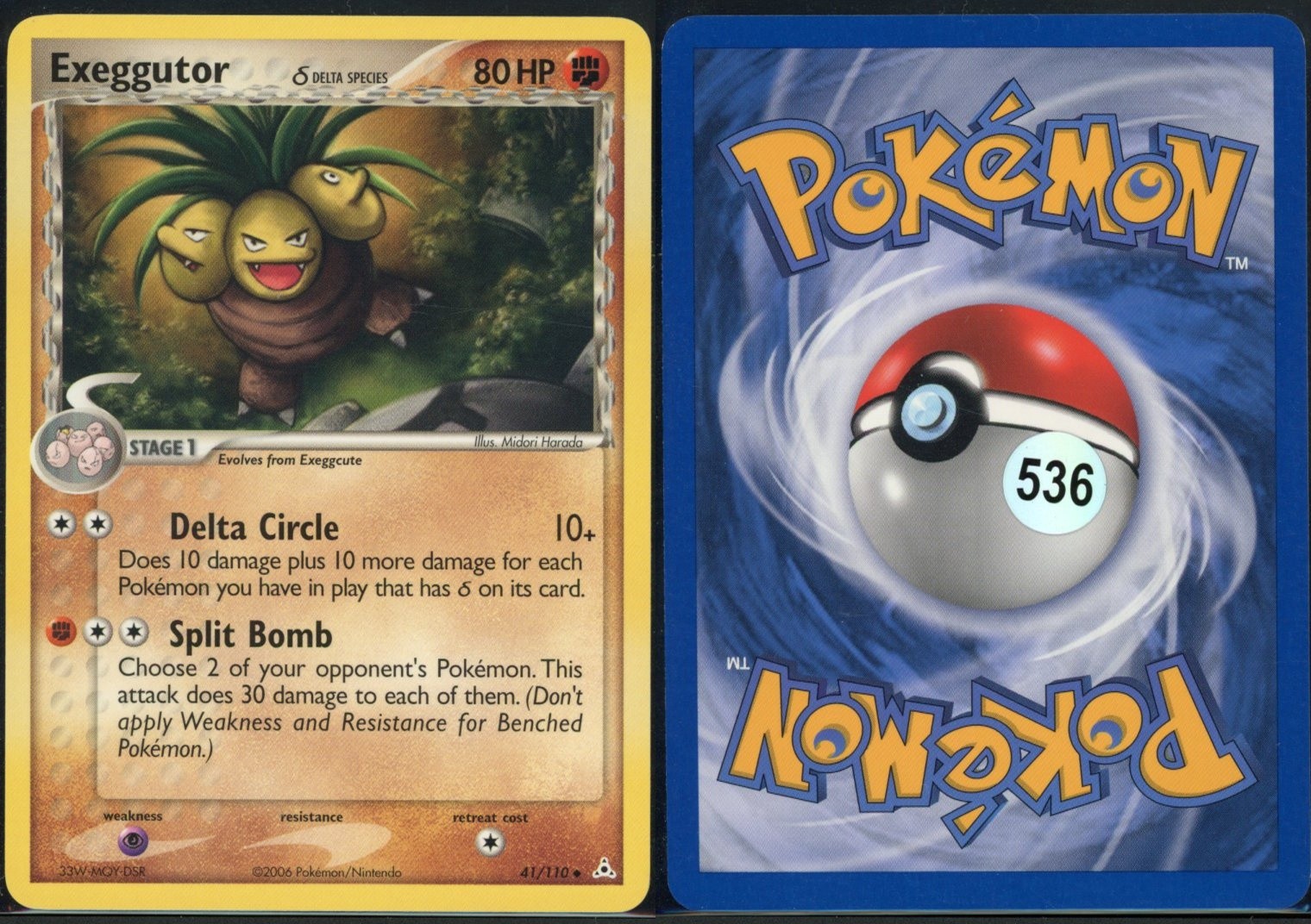 Exeggutor 41/110 Uncommon Holon Phantoms Pokemon NM
