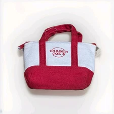2025 TRADER JOE'S (RED) Micro Zip Canvas Tote With Grocery  Bag Inside 
