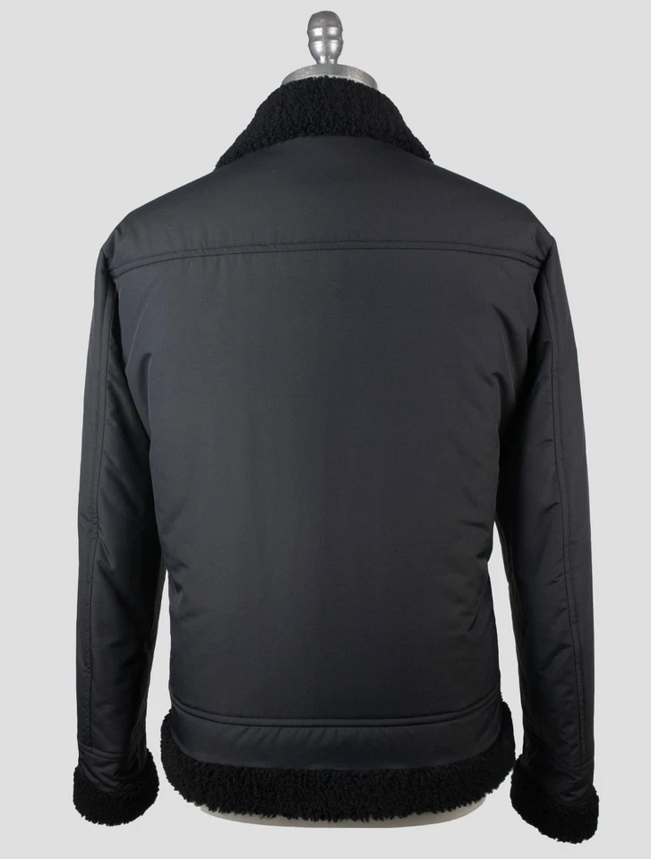 NEW KITON BLACK PA VIRGIN WOOL SILK SHEEPSKIN FUR COAT US 42 - EU 52 US1056 - Image 3 of 4