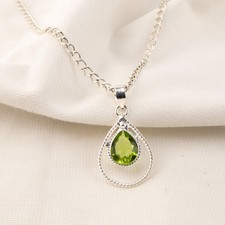 Peridot Gemstone Sterling Silver August Birth Birthday Black Friday Gift Pendant