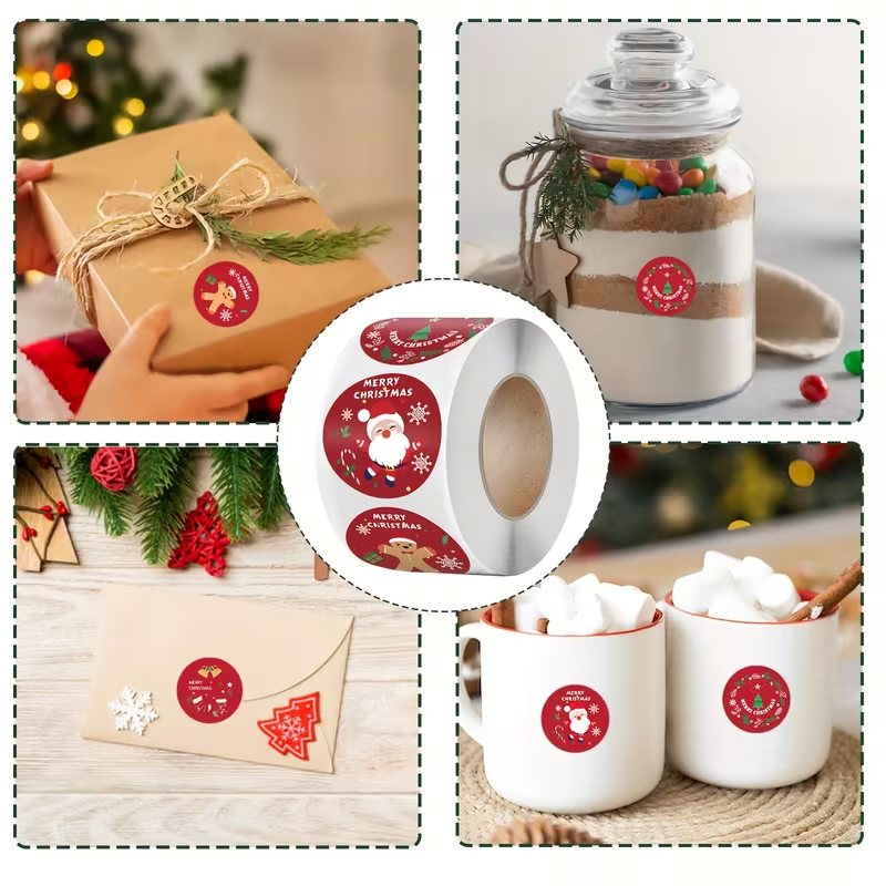 50 Christmas stickers, Merry Christmas, 8 different designs. VERY CUTE ...