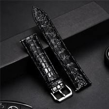 Crocodile Leather Watch Band 18mm 20mm 22mm 24mm Premium Strap with Steel Buckle