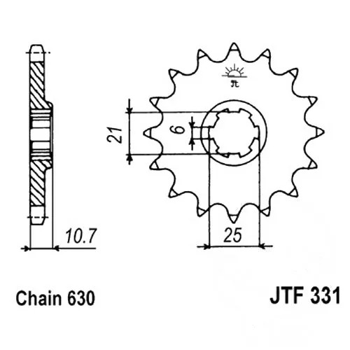 Ritzel Teilung 630 ZäHne 15 Ritzel Vorne JTF331.15-image