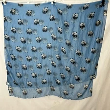 NWOT blue panda print pashmina 70" x 40" Large Animal Printed from Zoo