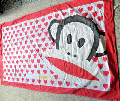 Paul Frank Julius Affe Strandtuch 150 x 100 cm Herzen rot lizenziert selten