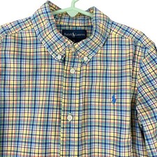 Ralph Lauren Button Shirt Boys 7 Preppy Oxford Heritage Classic Essential Style