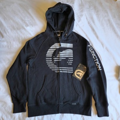 Vintage Y2K Ecko Function 2000's Zip-up Black S Graphic Print Hoodie Sweater NWT