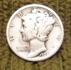 1924-P Mercury Dime 90% Silver 10 cent actual coin shown in the photos FREE SHIP
