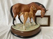 Royal Worcester Horse Prince's Grace Mare & Foal Statue by Doris Lindner #552