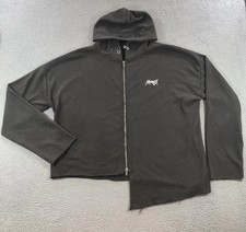 BTS Hoodie Mens 2XL Black Full Zip ARMYST Graphic K-Pop Band Sweatshirt Logo