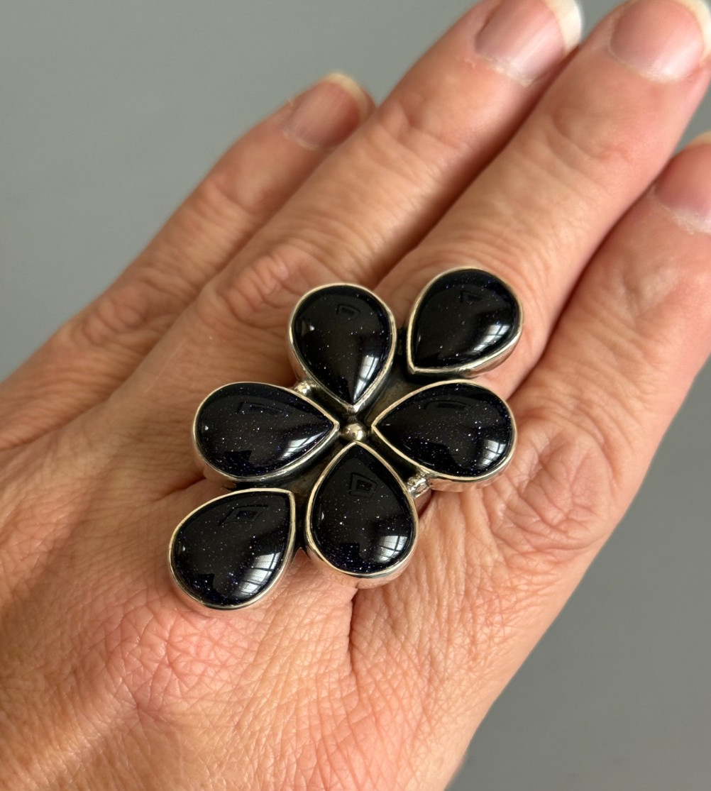 Artisan STATEMENT Sterling Silver BLACK SUNSTONE … - image 3