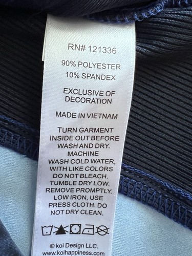 Koi Lite Scrub Top Damen Gr. Medium Blau Raquel Camo Visions Stretch Pflege - Bild 11 von 11