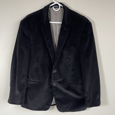 Saddlebred Black Corduroy Blazer Jacket Sport Coat Mens 44R Preppy Holiday Party