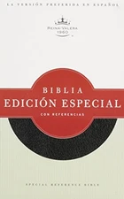 RVR 1960 BIBLIA CON REFERENCIAS, NEGRO PIEL FABRICADA CON By B&h Espanol VG