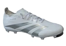 adidas Predator 24 League FG Soccer Cleats Mens 11 White Silver IE2372