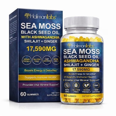  Sea Moss, Black Seed Oil, Ashwagandha, Turmeric, Ginger, Shilajit Gummies
