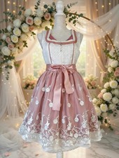 Bezauberndes Dirndl Hochzeitsdirndl Brautdirndl 38 Weiß/Altrosa Spitzen-Schürze