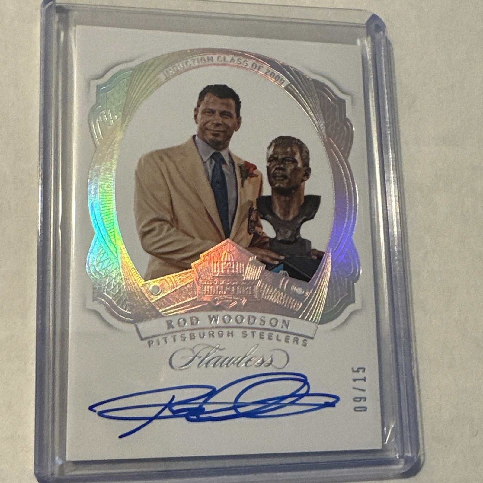 2018 Panini Flawless Rod Woodson Auto Induction Class HOF Legend Refractor /15 view 5