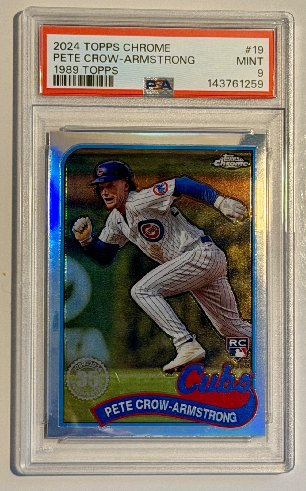 2024 Topps Chrome - 1989 Topps Baseball Pete Crow-Armstrong #89CB-19 (RC) PSA 9