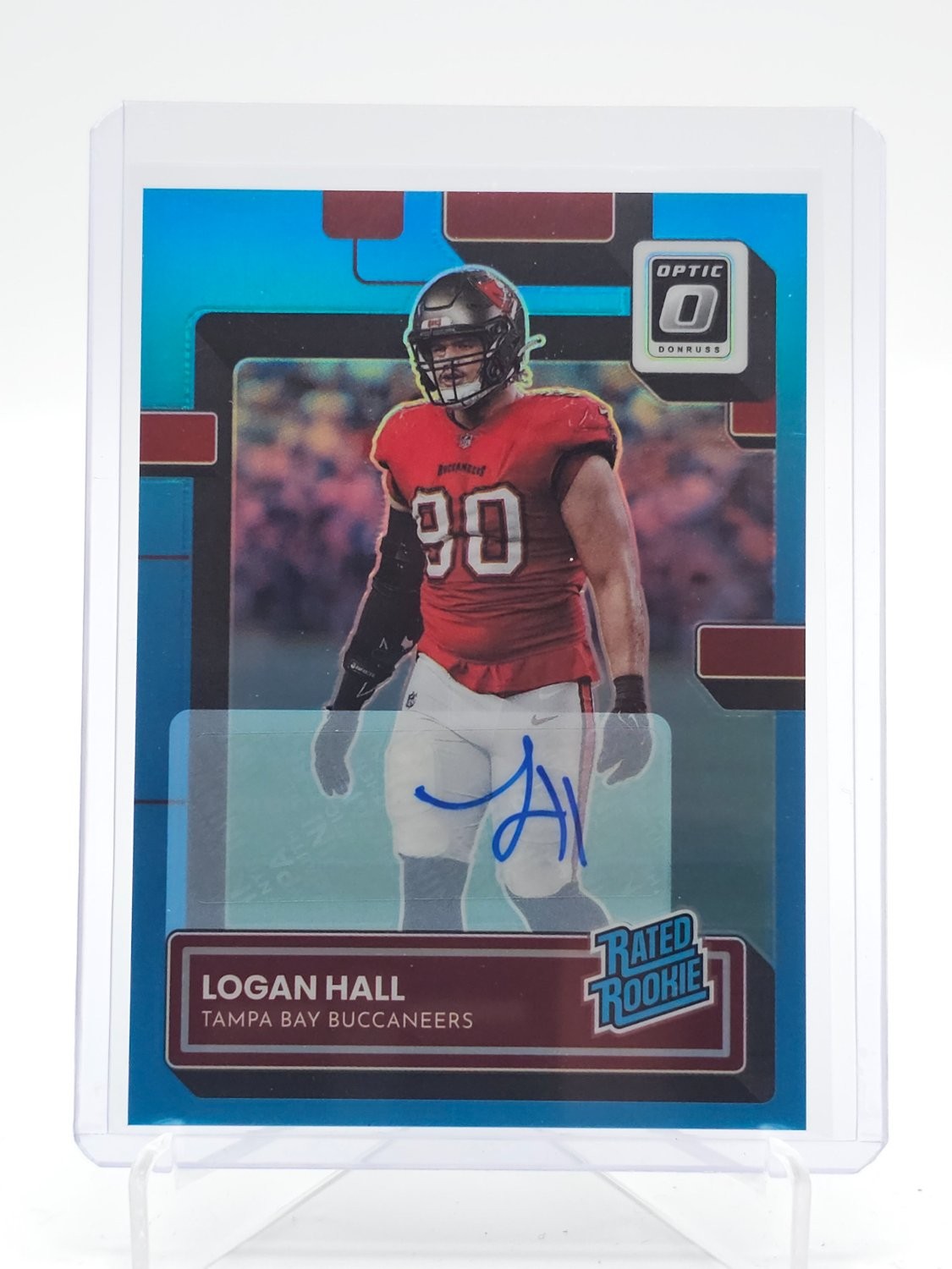 Logan Hall Panini Donruss Optic #299 Autograph Blue