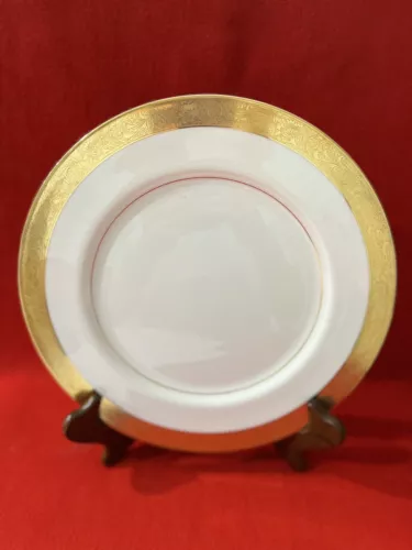 6pc Vintage Mikasa Harrow Bone China Dinner Plate Set, Made In Japan, A1849