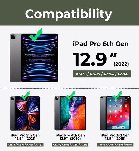 Dexnor Case for iPad Pro 12.9 Inch 6th/5th/4th Generation, Heavy Duty Shockproof - Picture 2 of 60