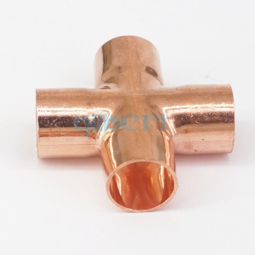 15mm I.D Copper End Feed Cross 4 Ways Pipe Adapter Air Conditioner Refrigerator - Picture 2 of 4
