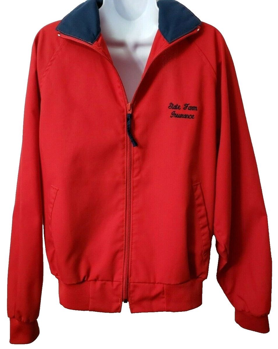 VTG 80s Swingster Jacket S Jake from State Farm Red Embroidery USA