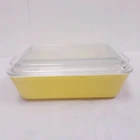 PYREX Yellow Refrigerator Casserole Dish w Lid - 1.½qt Large Rectangle 503 vtg