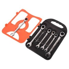 Ratchet Wrench Combination Kit Metric Fixed Spanners Tool 7 Piece Set 8mm-19mm