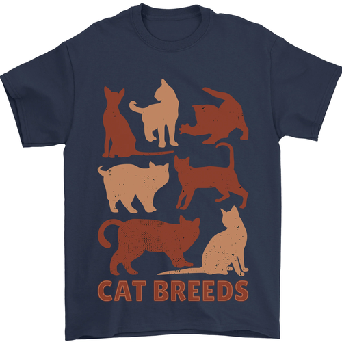 Gato Razas Camiseta Hombre 100% Algodón - Imagen 4 de 12