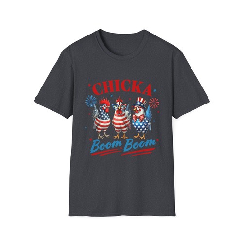 Patriotic Chicka T-Shirt, Unisex Softstyle Tee, 4th of July Shirt, Funny - Picture 30 of 33