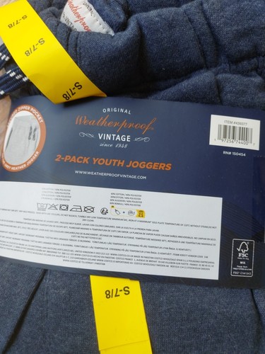 Original Weatherproof Boys Vintage 2-pack YOUTH Joggers Size S-7/8 Year BNWT - Picture 6 of 9
