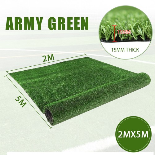 2x5M Synthetic Turf Artificial Grass Green Plastic Fake Plant Lawn Mat Flooring - Picture 10 of 12