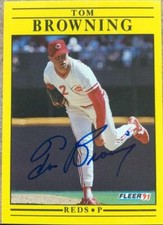 Tom Browning Autographed 1991 Fleer #59