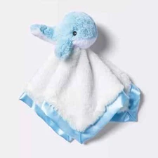 Cloud Island Plush White BLUE WHALE Security Blanket Baby Toy Lovey Target