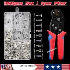 360Pcs Assortment Crimp Electrical Wire Connector Male/Female Spade Terminal Kit