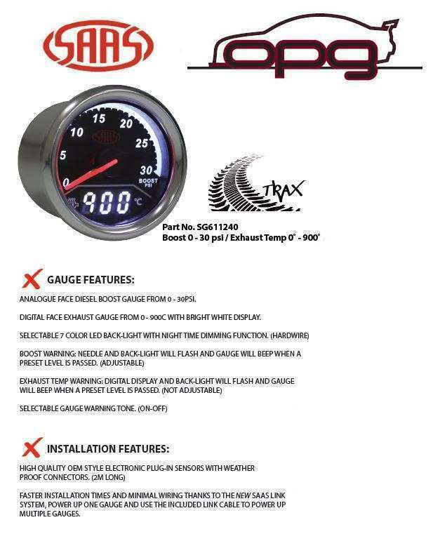 SAAS Trax Digital Dual Twin Reading Gauge Diesel Boost 030 PSI EGT Pyro 0900 C eBay