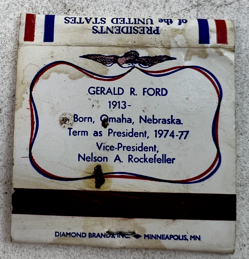 Vintage Diamond Brand Presidents Matchbook - Gerald R Ford | eBay