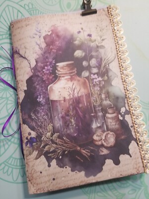 Junk Journal Booklet ''NATURAL MAJICKS'' HANDMADE Cards, Pockets LG 9X6 40pgs 