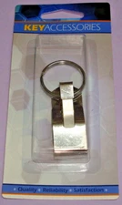 Sturdy Stainless Steel Metal Belt Clip On Key Hook W/ Split Ring Silver 52005-CD