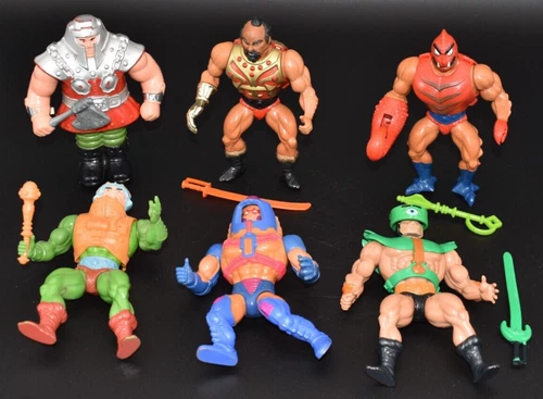 Vintage MOTU Masters of the Universe He-Man Figures (lot of 6) Ram-Man, Jitsu