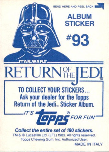 Star Wars ROTJ Trading Card Sticker Album Complete Your Set You Pick 1983 Topps - Bild 184 von 355