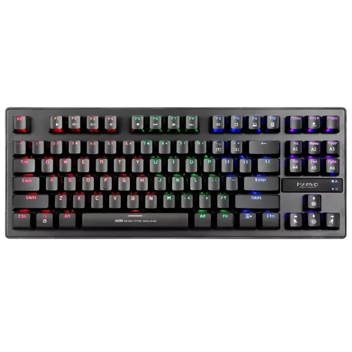 Compact Gaming Mechanical Keyboard Rainbow RGB Backlit LED Blue Switch 87 Keys