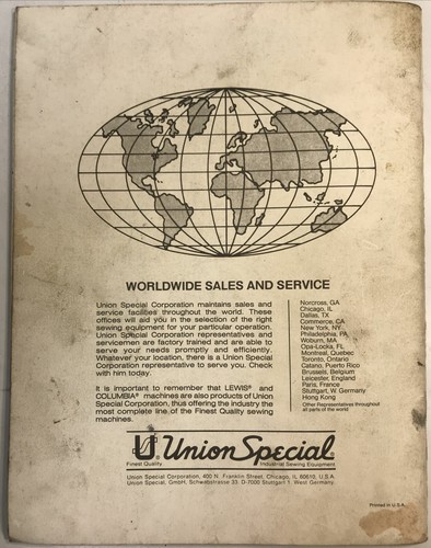 UNION SPECIAL SERIES 50000 ADJUSTING INSTRUCTIONS & PARTS BOOK MANUAL *FREE SHIP - Picture 4 of 6