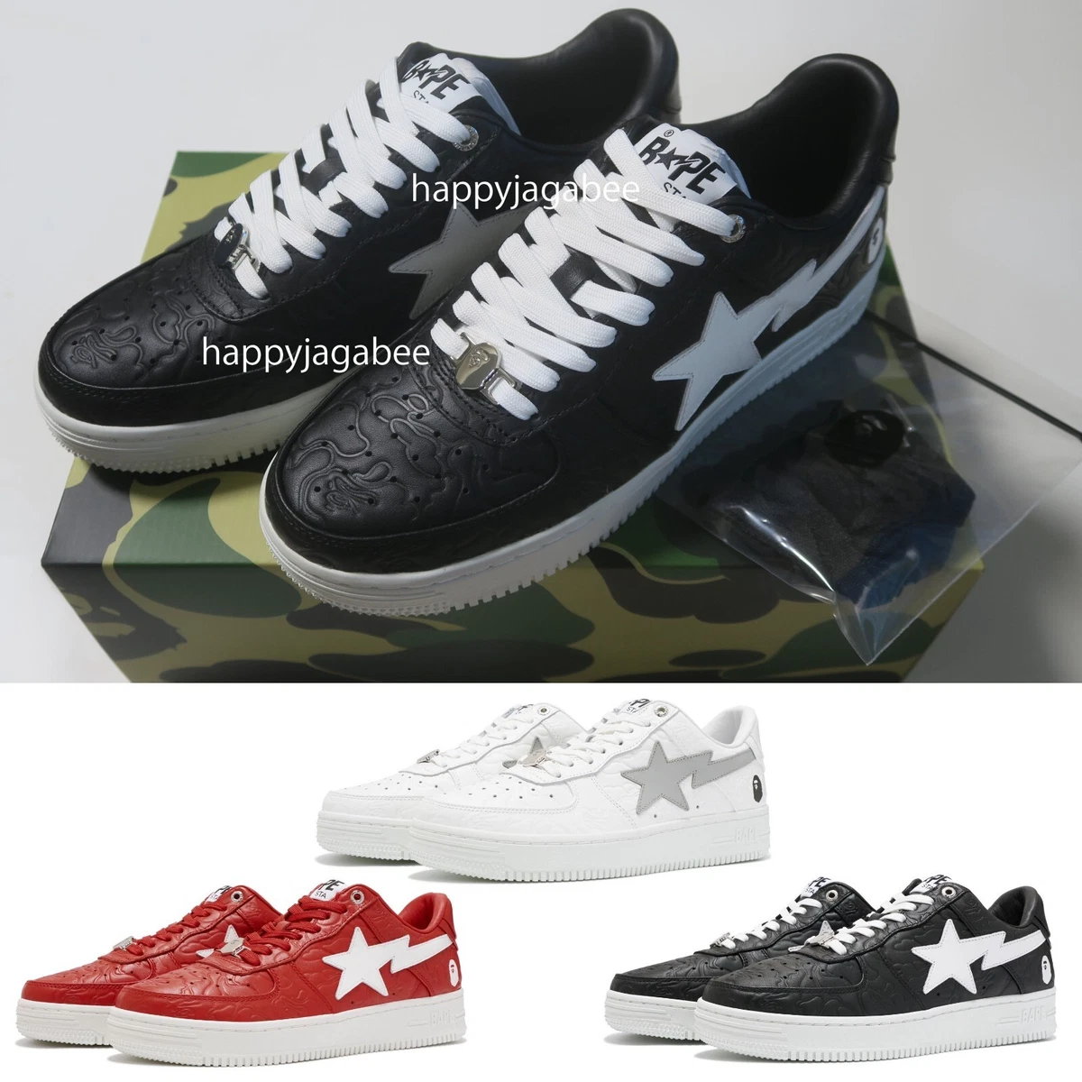 black white bape shoes