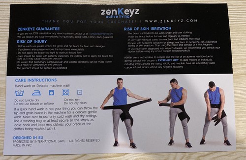 ZenKeys Groin and Hip Support. Non Slip Design. Fully Adjustable - Picture 3 of 4