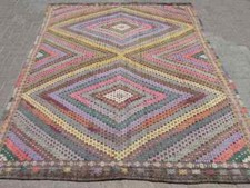 6x9 ft Vintage large multicolor Kilim rug - r...